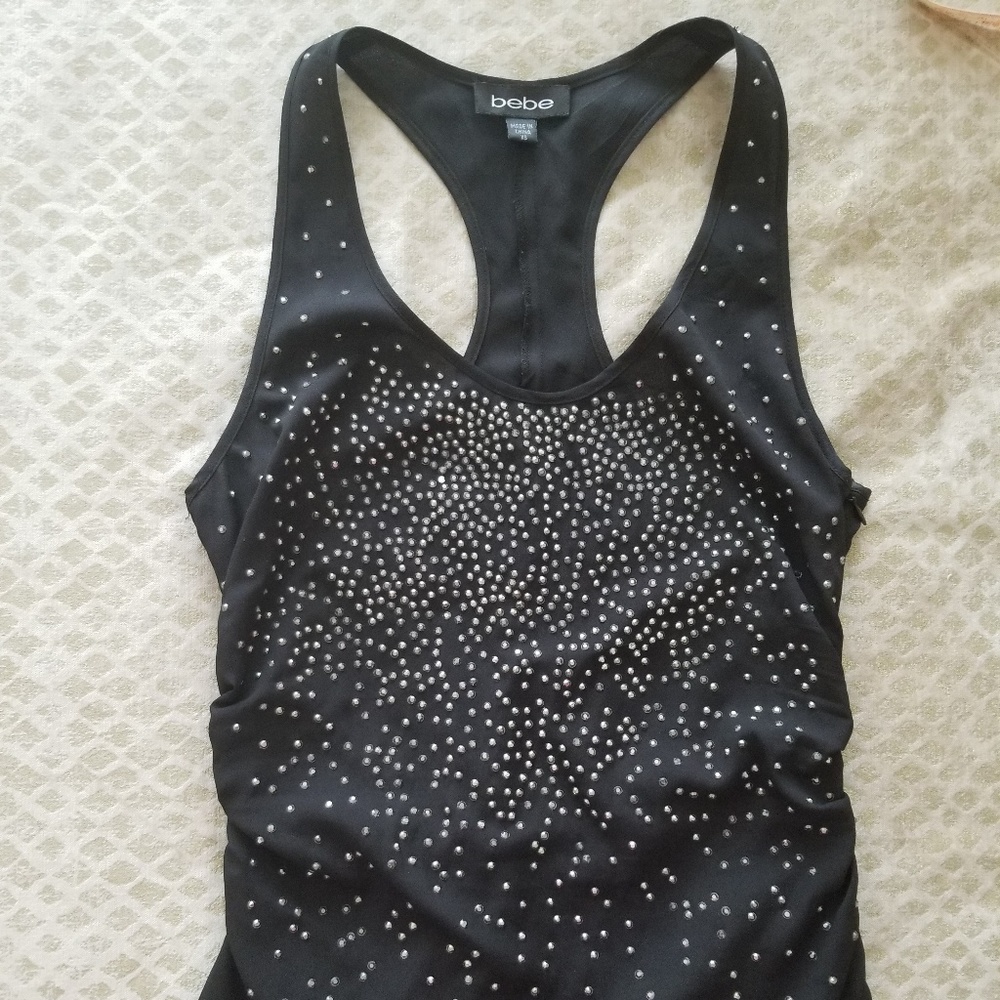 Bebe embellished razorback tank
